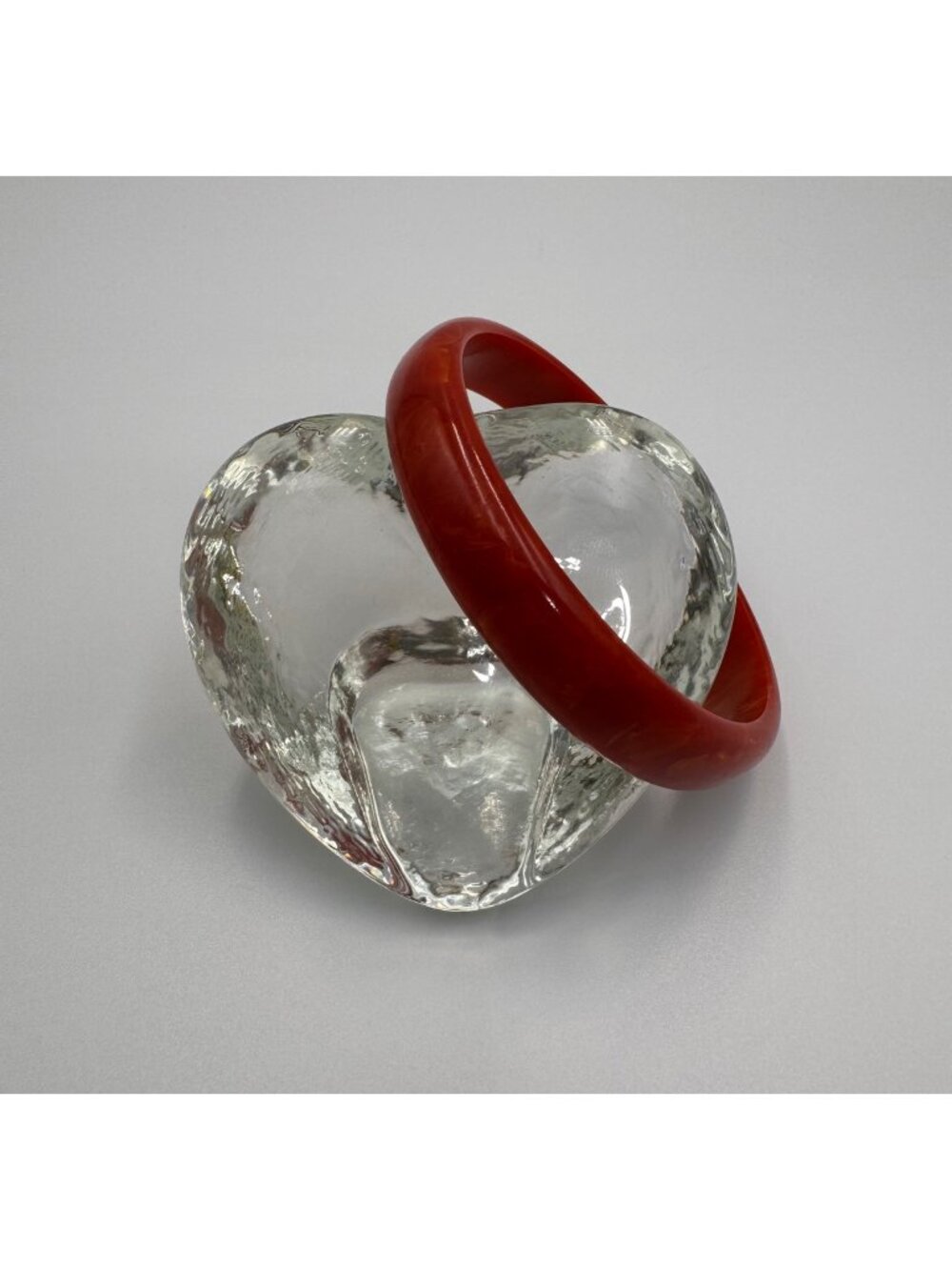 Vintage Red Marbled Bakelite Bangle Bracelet Tested 7.75” Art Deco
